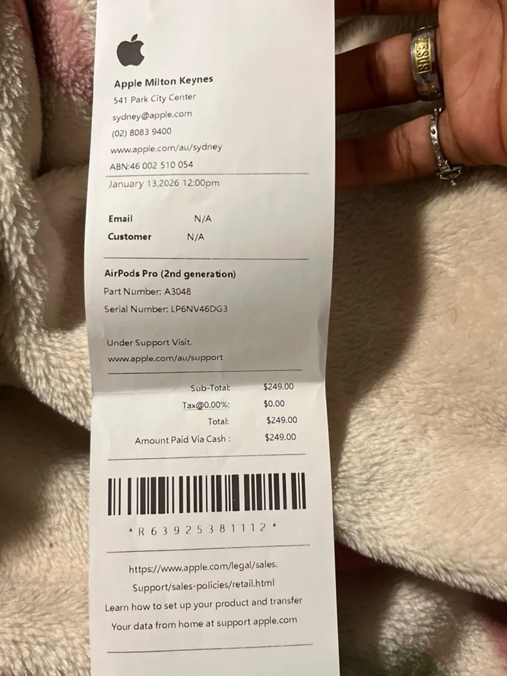 Apple AirPods Pro White Retail Box with Receipts